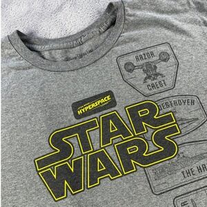 Disney Cruise Line The Wish Star Wars Hyperspace Lounge Shirt XXL Gray Graphic T